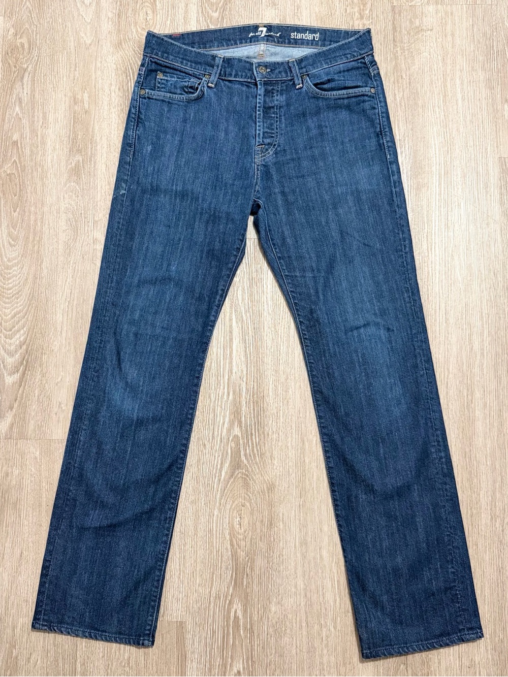7 For All Mankind Standard Straight Leg Blue Jeans Men’s 32 100% Cotton USA